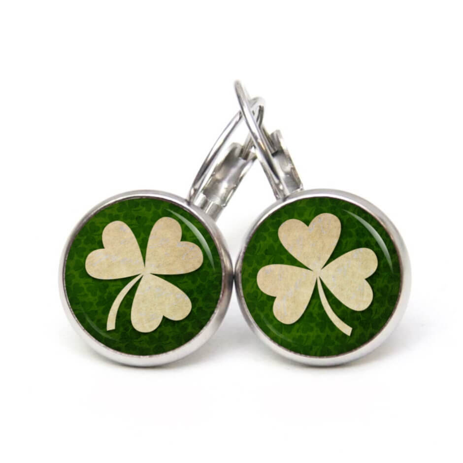 Ohrstecker, Ohrhänger, Clipse & Druckknopf – Motiv Kleeblatt Glücksbringer – Schmuck aus Edelstahl Ohrstecker, Ohrhänger, Clipse & Druckknopf – Motiv Kleeblatt Glücksbringer – Schmuck aus Edelstahl