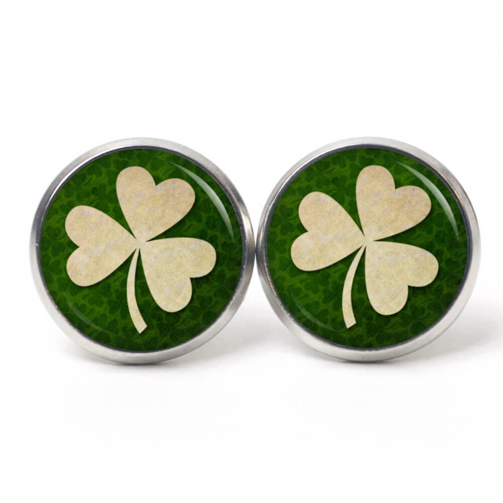 Ohrstecker, Ohrhänger, Clipse & Druckknopf – Motiv Kleeblatt Glücksbringer – Schmuck aus Edelstahl Ohrstecker, Ohrhänger, Clipse & Druckknopf – Motiv Kleeblatt Glücksbringer – Schmuck aus Edelstahl