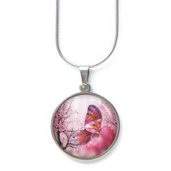 Ohrringe Schmetterling in pink - Edelstahl