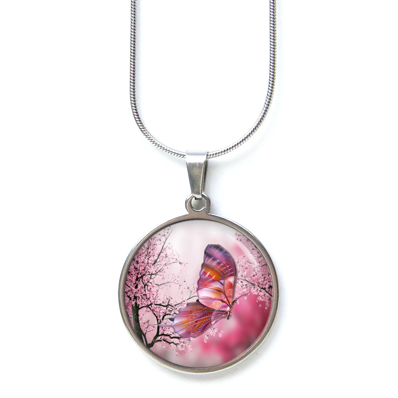 Ohrstecker, Ohrhänger, Clipse & Druckknopf – Motiv Schmetterling in pink – Schmuck aus Edelstahl Ohrstecker, Ohrhänger, Clipse & Druckknopf – Motiv Schmetterling in pink – Schmuck aus Edelstahl