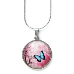 Ohrringe blauer Schmetterling - Edelstahl