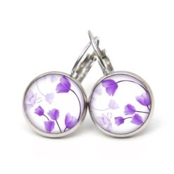 Druckknopf Ohrstecker Ohrhänger Clipse wunderschöne violette Tulpen