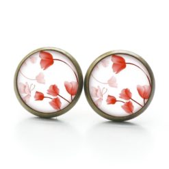 Druckknopf Ohrstecker Ohrhänger Clipse wunderschöne orangenen Tulpen