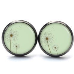 Druckknopf Ohrstecker Ohrhänger Clipse zarte Pusteblume