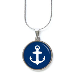 Edelstahl Kette Anker in Blau maritim