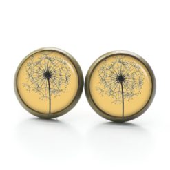 Druckknopf Ohrstecker Ohrhänger Clipse große Pusteblume in Orange