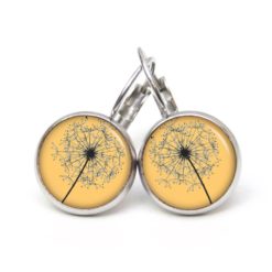 Druckknopf Ohrstecker Ohrhänger Clipse große Pusteblume in Orange