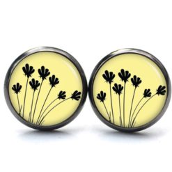 Druckknopf Ohrstecker Ohrhänger Clipse zarte Tulpen in Gelb