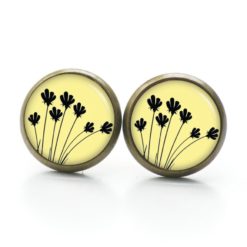 Druckknopf Ohrstecker Ohrhänger Clipse zarte Tulpen in Gelb