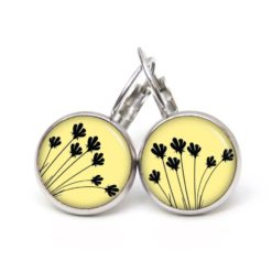 Druckknopf Ohrstecker Ohrhänger Clipse zarte Tulpen in Gelb