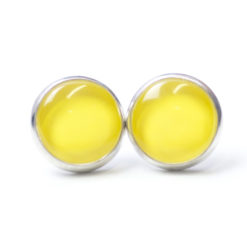 Ohrstecker, Ohrhänger, Clipse & Druckknopf – handbemalt Sommer gelb – Schmuck aus Edelstahl