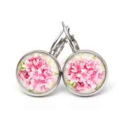 Ohrringe rosa Blumenstrauß - Edelstahl