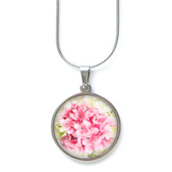 Kette rosa Blumenstrauß - Edelstahl