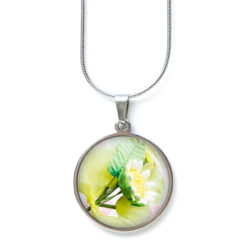 Kette weiße Blume - Edelstahl