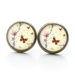 Druckknopf Ohrstecker Ohrhänger roter Schmetterling