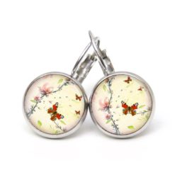 Druckknopf Ohrstecker Ohrhänger roter Schmetterling