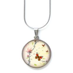 Druckknopf Ohrstecker Ohrhänger roter Schmetterling