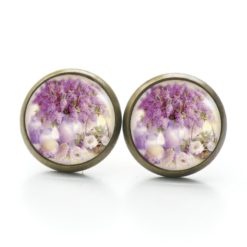 Ohrringe Flieder mit Hut - Edelstahl