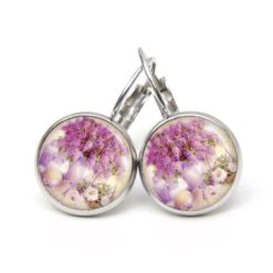 Ohrringe Flieder mit Hut - Edelstahl