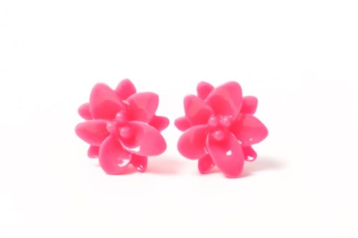 Zarte Blumen Ohrstecker Pink - 12mm - Edelstahl