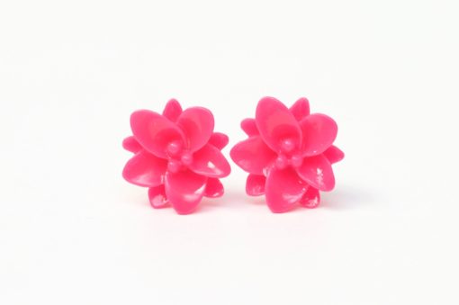 Zarte Blumen Ohrstecker Pink - 12mm - Edelstahl