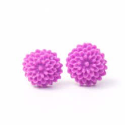 Zarte Blumen Ohrstecker Lila violett - 10mm - Edelstahl