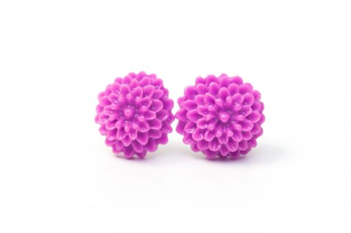 Zarte Blumen Ohrstecker Lila violett - 10mm - Edelstahl