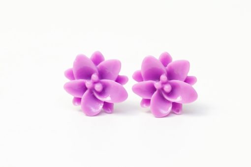 Zarte Blumen Ohrstecker Lila - 12mm - Edelstahl