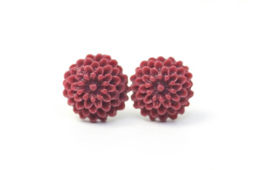 Zarte Blumen Ohrstecker indianred rot - 10mm - Edelstahl