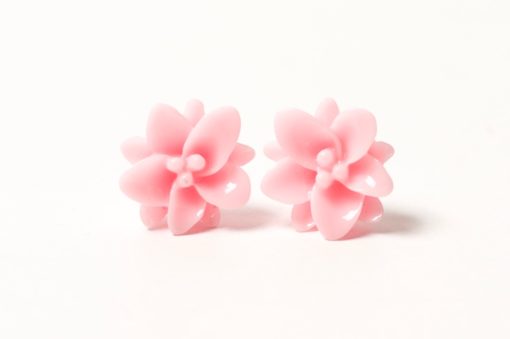 Zarte Blumen Ohrstecker Rosa - 12mm - Edelstahl