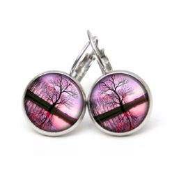 Ohrringe mystische rosa Landschaft - Edelstahl