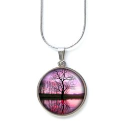 Kette mystische rosa Landschaft - Edelstahl