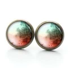 Ohrstecker Ohrhänger Clipse Druckknopf Vögel am Wasser türkis rot