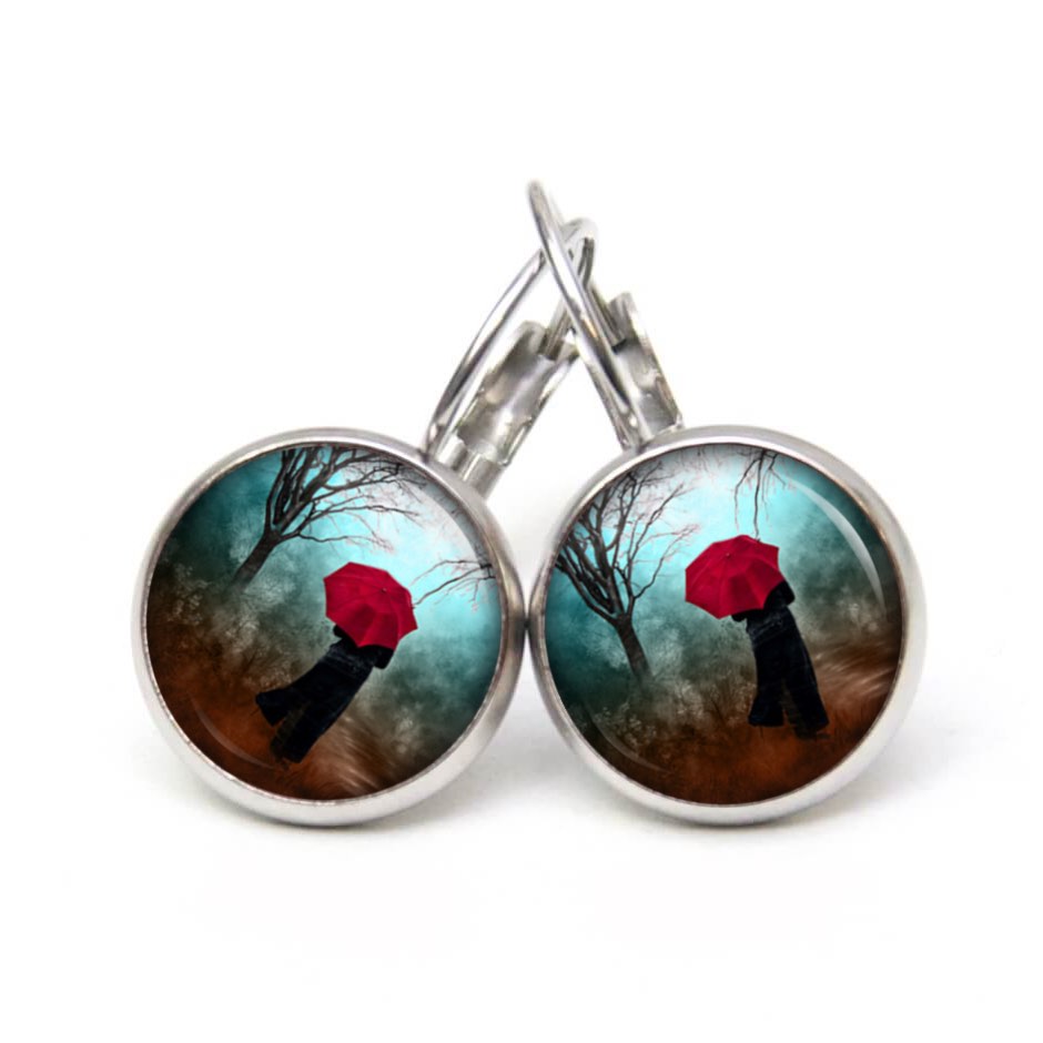 Ohrstecker, Ohrhänger, Clipse & Druckknopf – Motiv roter Schirm Regenschirm – Schmuck aus Edelstahl Ohrstecker, Ohrhänger, Clipse & Druckknopf – Motiv roter Schirm Regenschirm – Schmuck aus Edelstahl