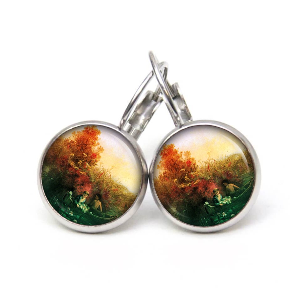 Ohrstecker, Ohrhänger, Clipse & Druckknopf – Motiv Kinder im Boot Orange – Schmuck aus Edelstahl Ohrstecker, Ohrhänger, Clipse & Druckknopf – Motiv Kinder im Boot Orange – Schmuck aus Edelstahl