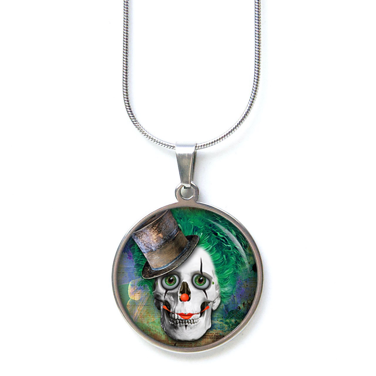 Ohrstecker, Ohrhänger, Clipse & Druckknopf – Motiv Clown Totenkopf – Schmuck aus Edelstahl Ohrstecker, Ohrhänger, Clipse & Druckknopf – Motiv Clown Totenkopf – Schmuck aus Edelstahl