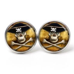 Ohrstecker, Ohrhänger, Clipse & Druckknopf – Motiv Piraten Totenkopf – Schmuck aus Edelstahl