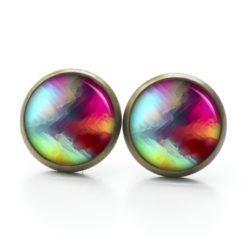 Ohrringe Kunterbunt rot blau grün - Edelstahl