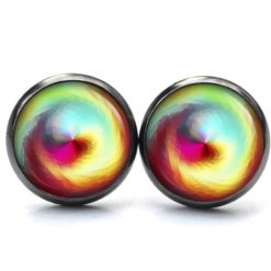 Ohrringe bunter Wirbelwind - Edelstahl