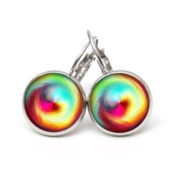 Ohrringe bunter Wirbelwind - Edelstahl