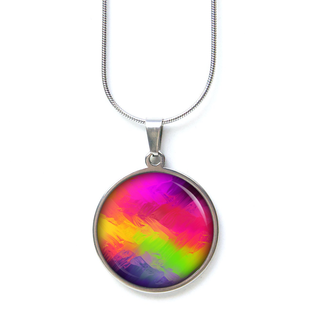 Ohrstecker, Ohrhänger, Clipse & Druckknopf – Motiv Kunterbunt pink grün gelb – Schmuck aus Edelstahl Ohrstecker, Ohrhänger, Clipse & Druckknopf – Motiv Kunterbunt pink grün gelb – Schmuck aus Edelstahl