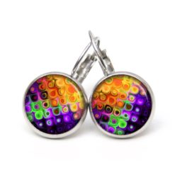 Ohrringe Kunterbunt 60er orange grün - Edelstahl
