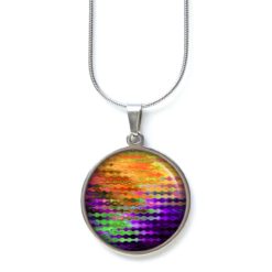 Kette Kunterbunt 80er orange grün - Edelstahl