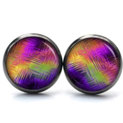 Ohrringe Kunterbunt Lila Pink Orange - Edelstahl