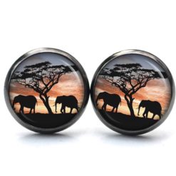 Ohrringe Elefanten am Abend - Edelstahl