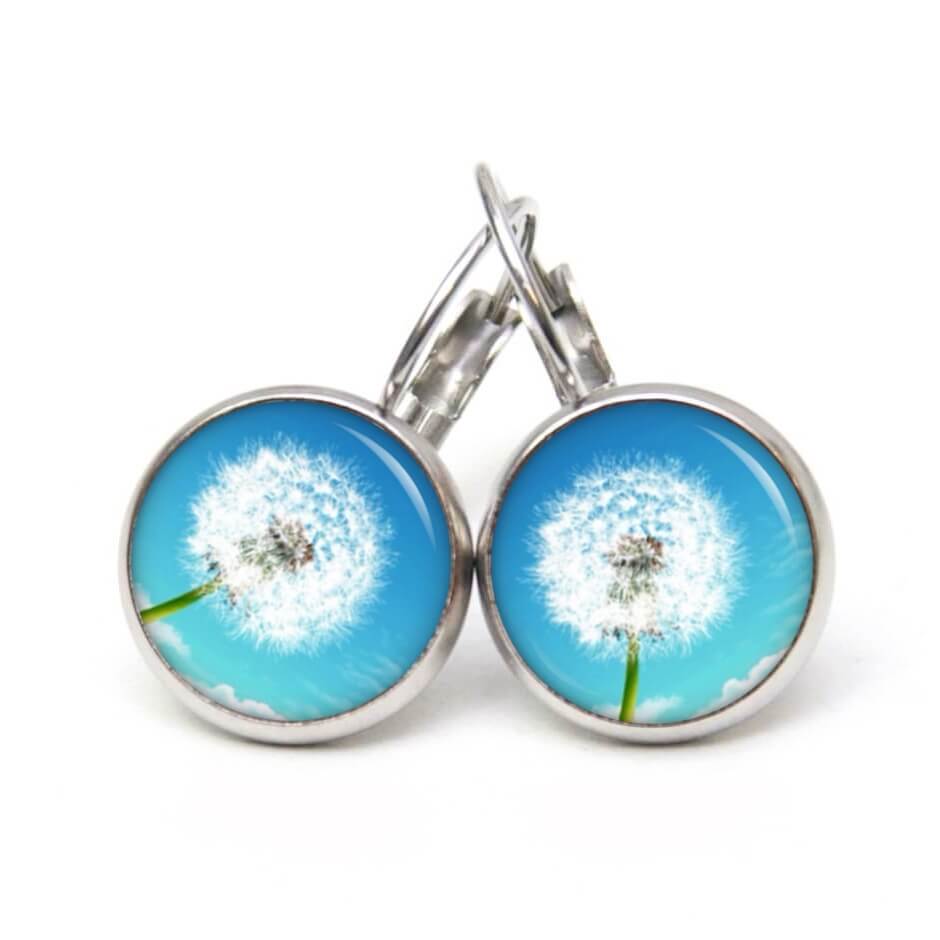 Ohrstecker, Ohrhänger, Clipse & Druckknopf – Motiv Pusteblume Löwenzahn Himmel – Schmuck aus Edelstahl Ohrstecker, Ohrhänger, Clipse & Druckknopf – Motiv Pusteblume Löwenzahn Himmel – Schmuck aus Edelstahl