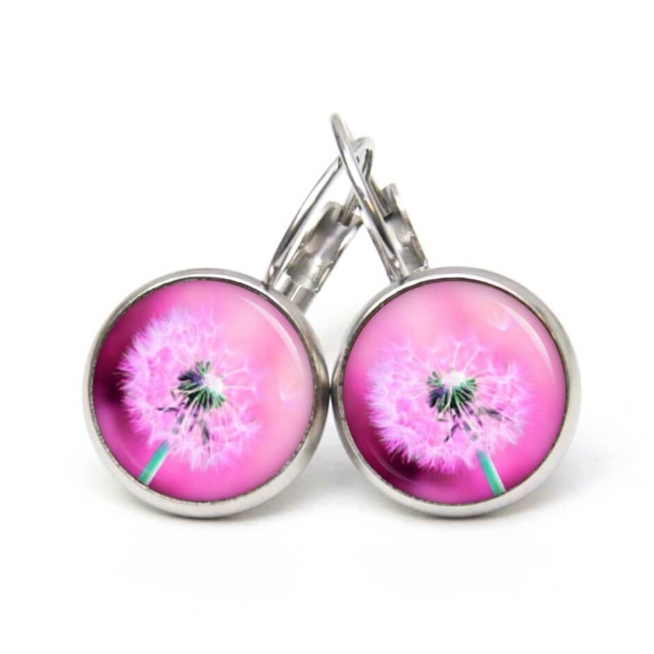 Ohrstecker, Ohrhänger, Clipse & Druckknopf – Motiv Pusteblume Löwenzahn Rosa – Schmuck aus Edelstahl Ohrstecker, Ohrhänger, Clipse & Druckknopf – Motiv Pusteblume Löwenzahn Rosa – Schmuck aus Edelstahl