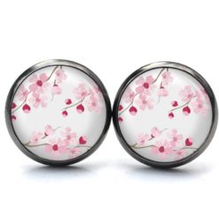 Ohrringe rosa Kirschblüten - Edelstahl