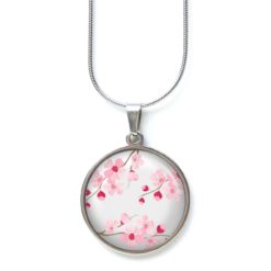 Kette rosa Kirschblüten - Edelstahl