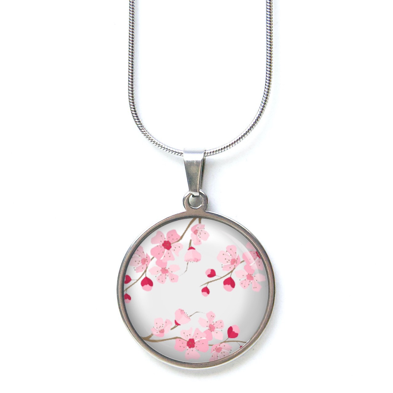 Ohrstecker, Ohrhänger, Clipse & Druckknopf – Motiv rosa Kirschblüten – Schmuck aus Edelstahl Ohrstecker, Ohrhänger, Clipse & Druckknopf – Motiv rosa Kirschblüten – Schmuck aus Edelstahl